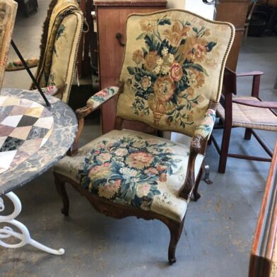Pr. Tapestry Covered Armchairs