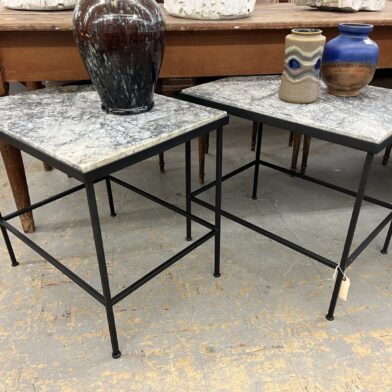 Pair Marble Top Side Tables