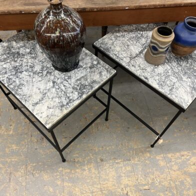 Pair Marble Top Side Tables