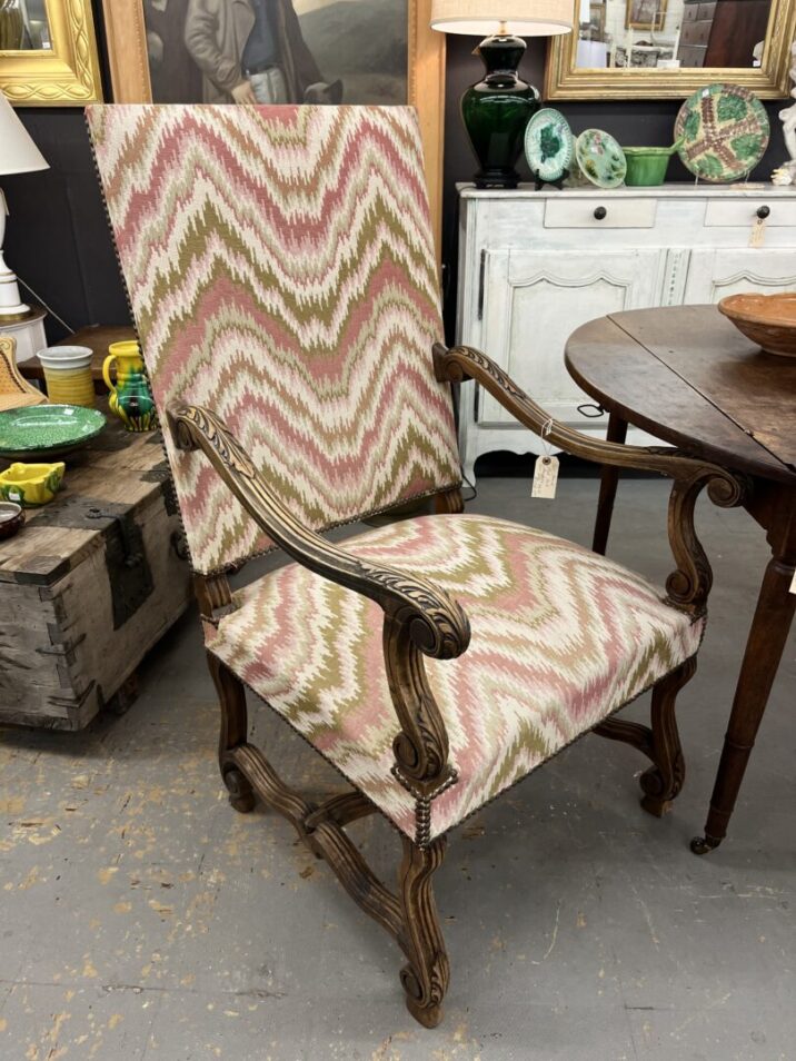 Pr. French High Back Chairs