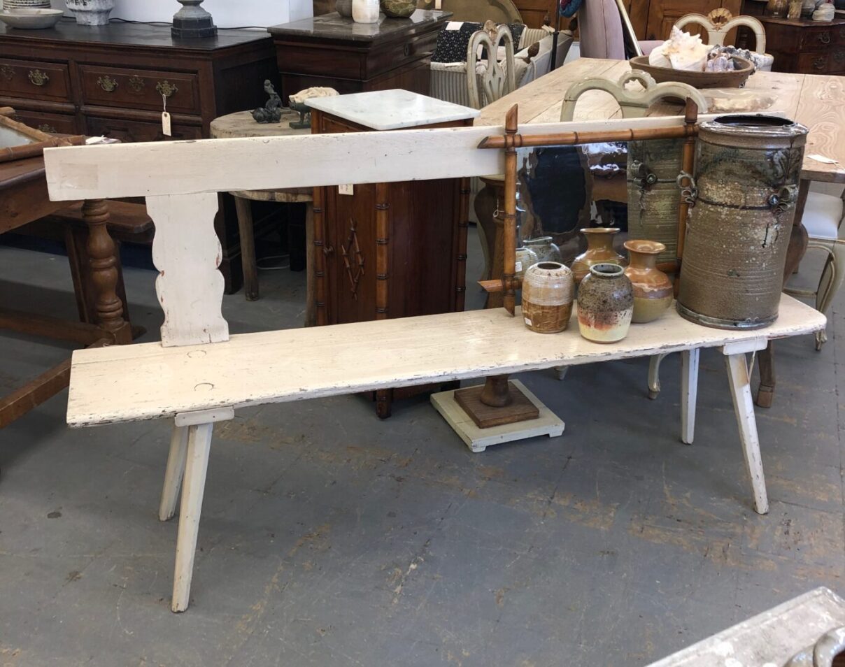 Painted Rustic Bench