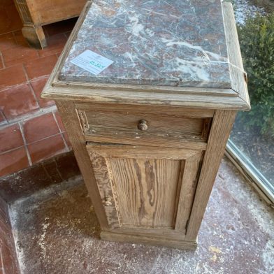 FRENCH OAK STAND WITH MARBLE TOP
