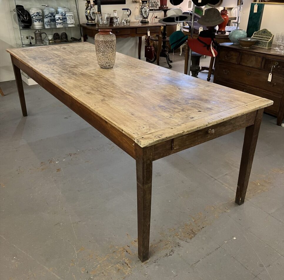 French Farm Table with Blond Top