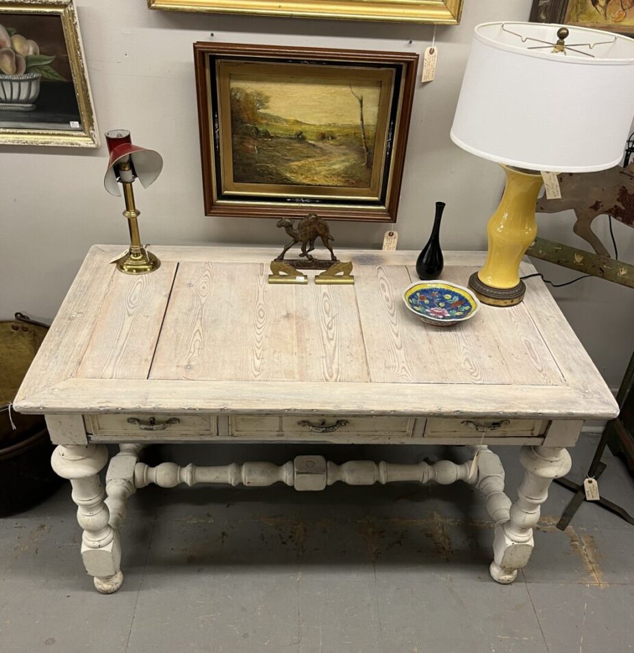 Painted Desk With Chunky Turnings