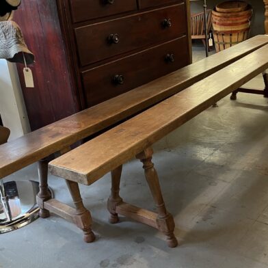 Pair Long Cherry Benches