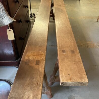 Pair Long Cherry Benches