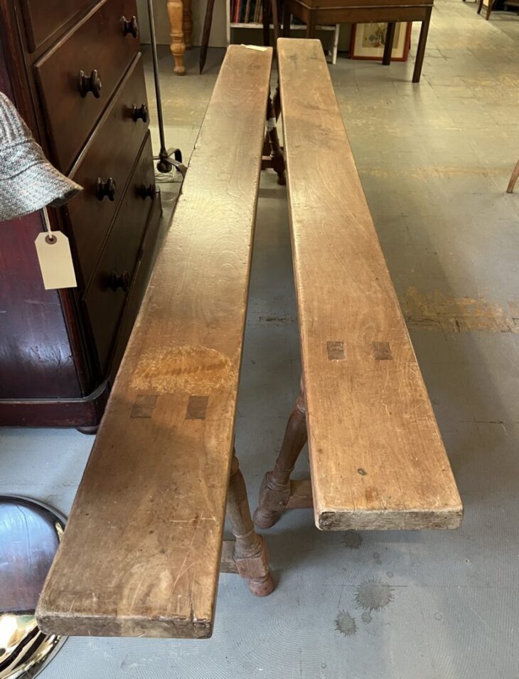 Pair Long Cherry Benches