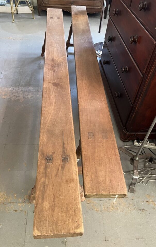 Pair Long Cherry Benches