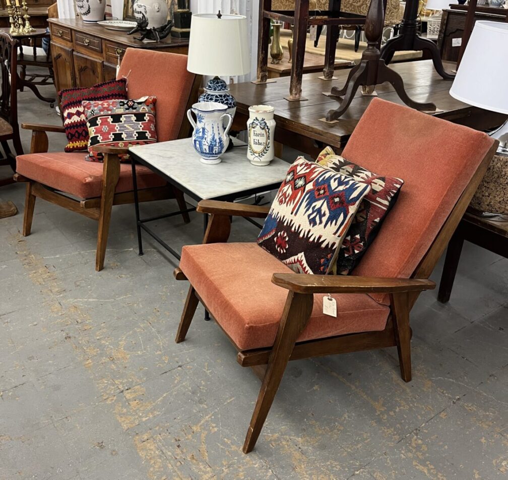 Pair Mid Century Arm Chairs