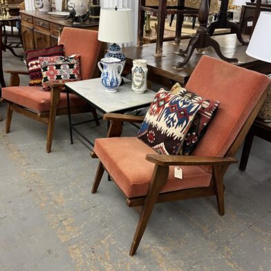 Pair Mid Century Arm Chairs