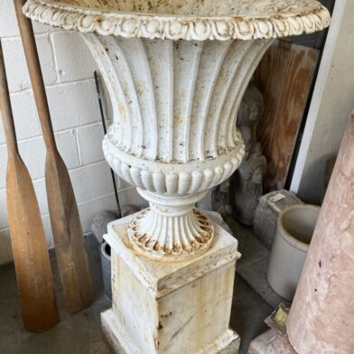 Pair Large Cast Iron Urns