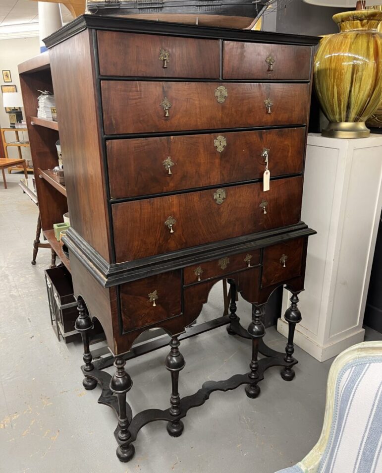 Walnut and Pine Highboy