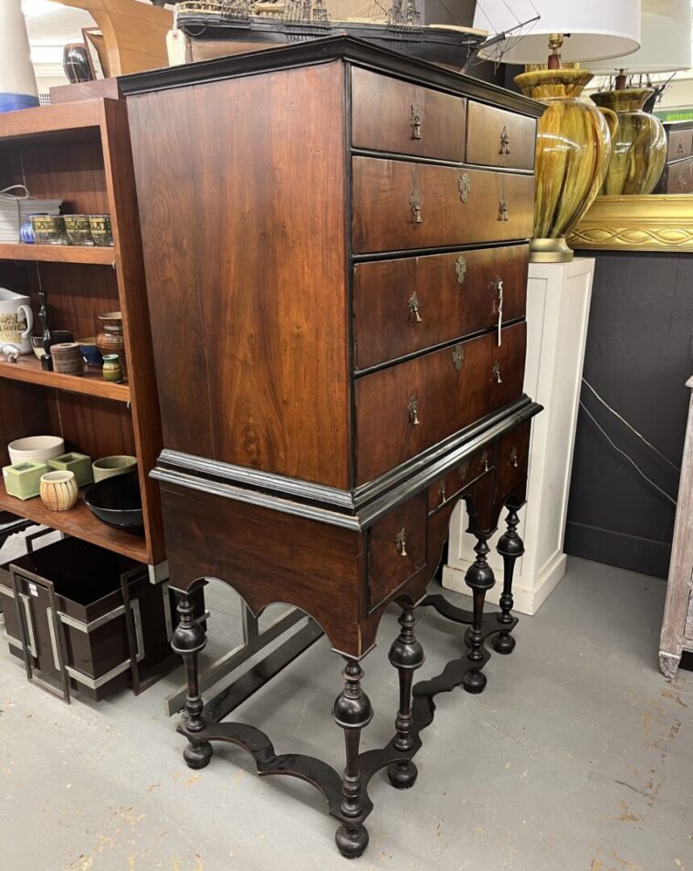 Walnut and Pine Highboy