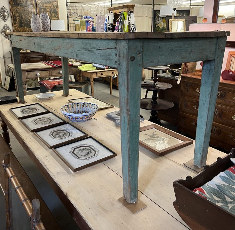 Narrow Green Painted Table