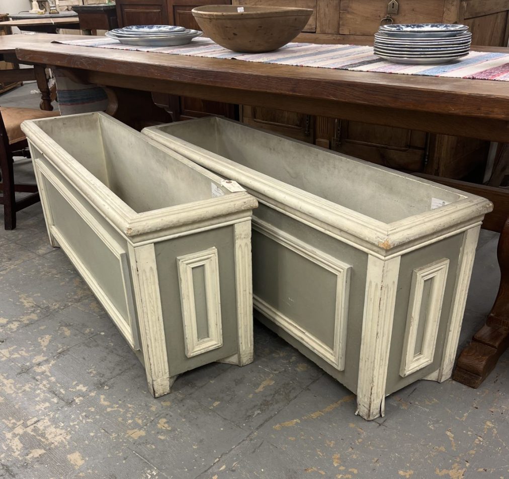 Pair Painted Planters