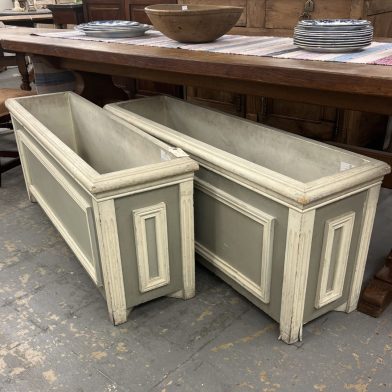 Pair Painted Planters