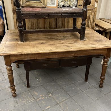 Cut Corner Walnut Table