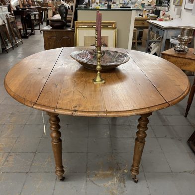 French Elmwood Dropleaf Table