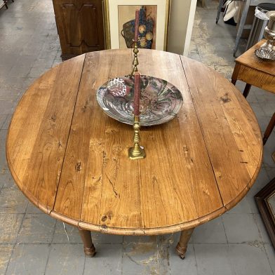 French Elmwood Dropleaf Table