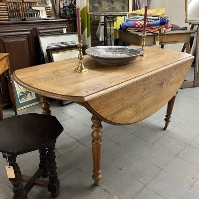 French Elmwood Dropleaf Table