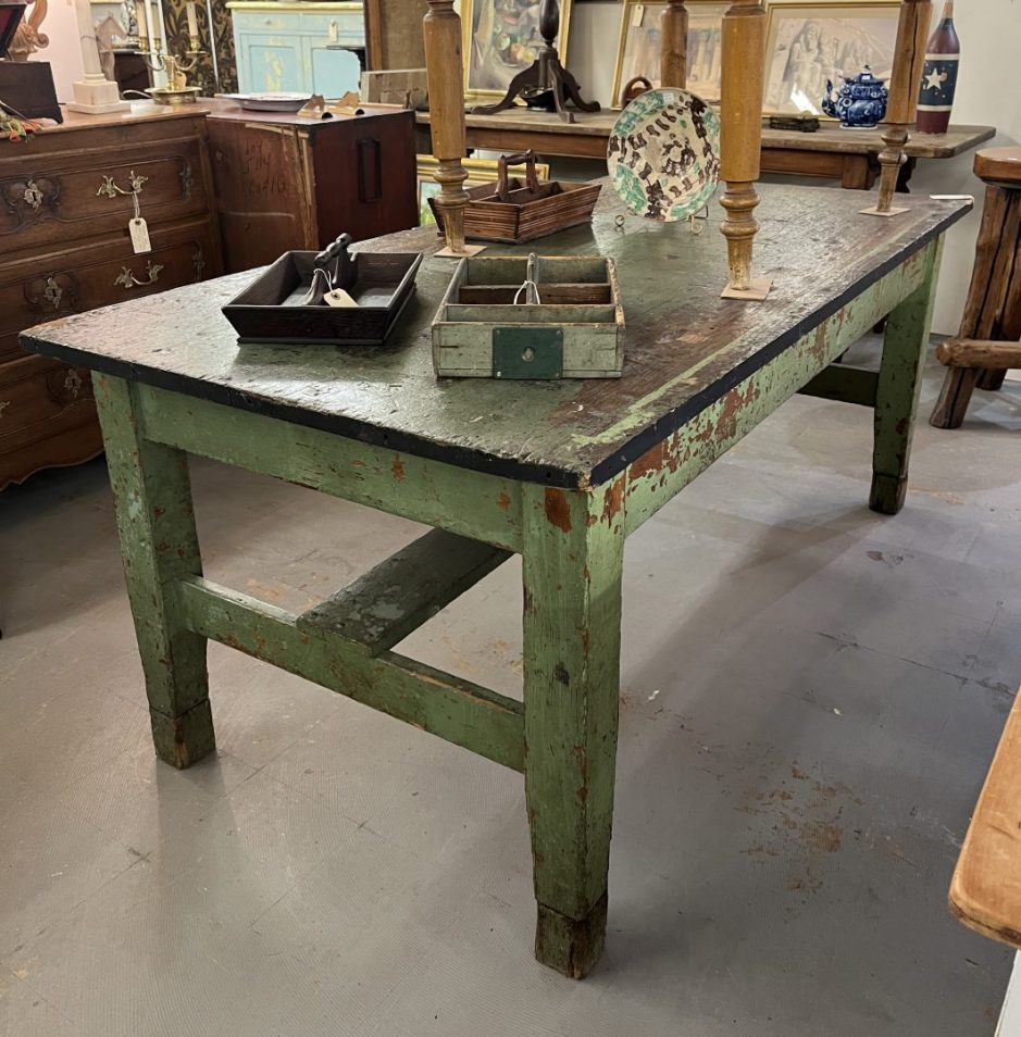 Rustic Green Work Table