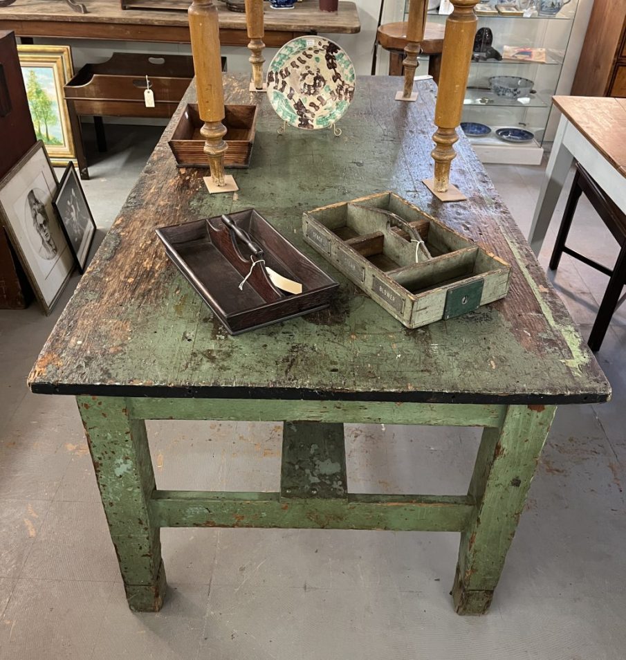 Rustic Green Work Table