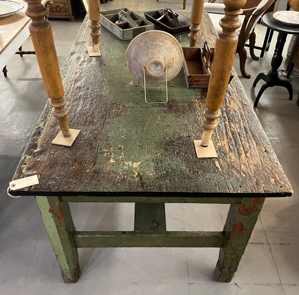 Rustic Green Work Table