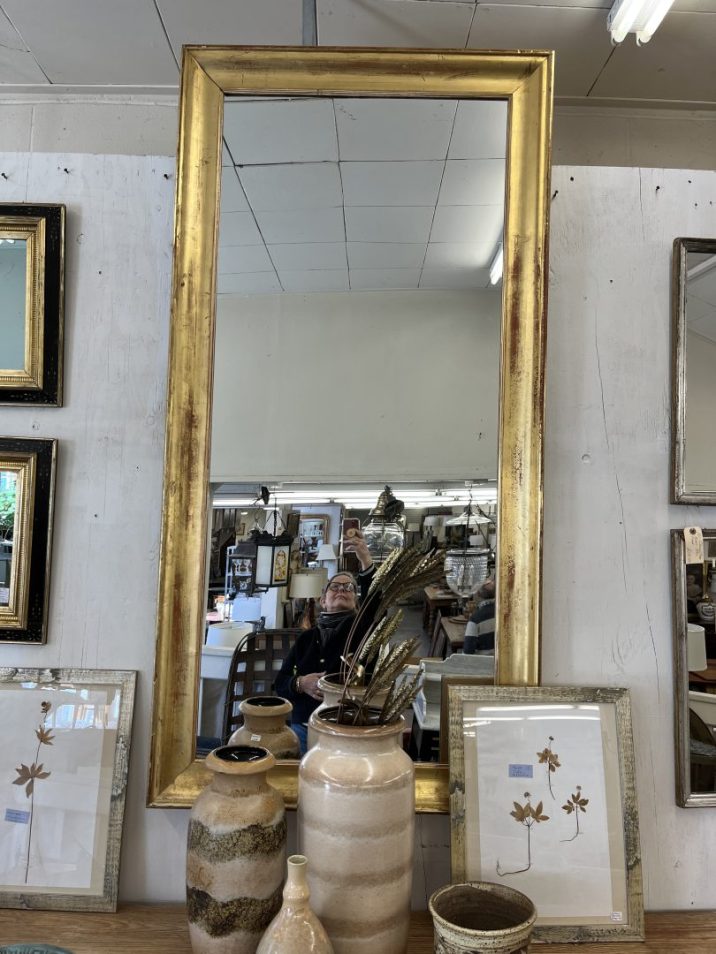 French Gilt Wood Full Length Mirror