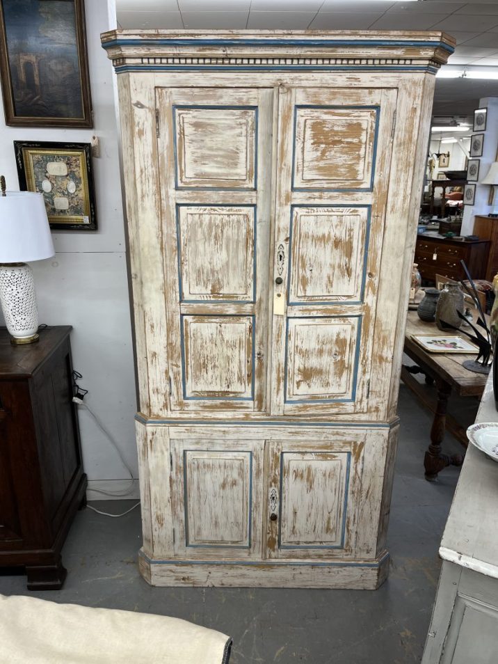 Painted French Corner Cupboard