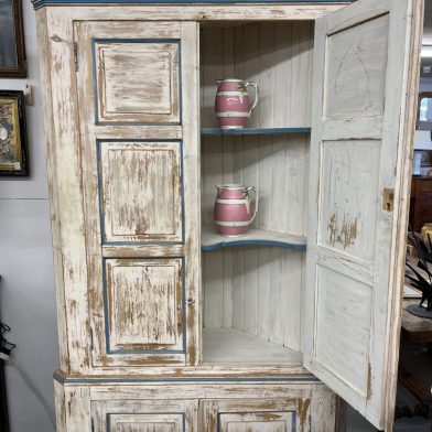 Painted French Corner Cupboard