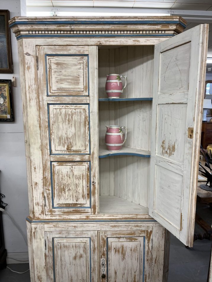 Painted French Corner Cupboard