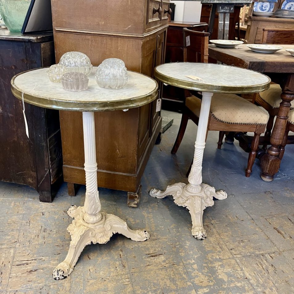 Cast Iron & Marble Café Tables