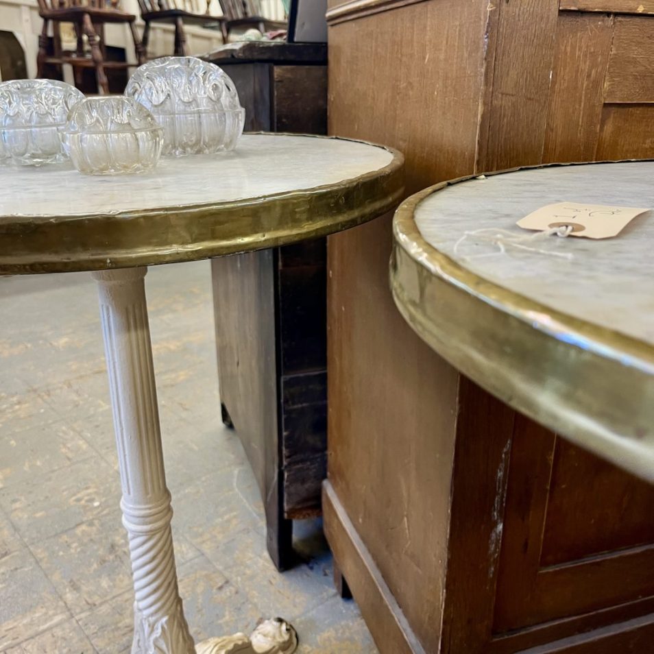 Cast Iron & Marble Café Tables