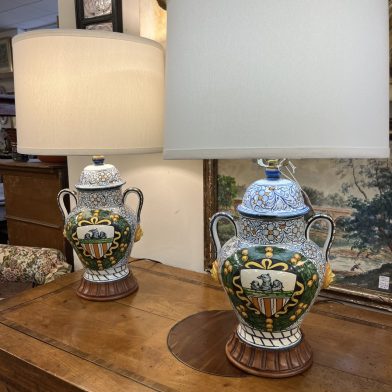 Italian Painted Ceramic Lamps