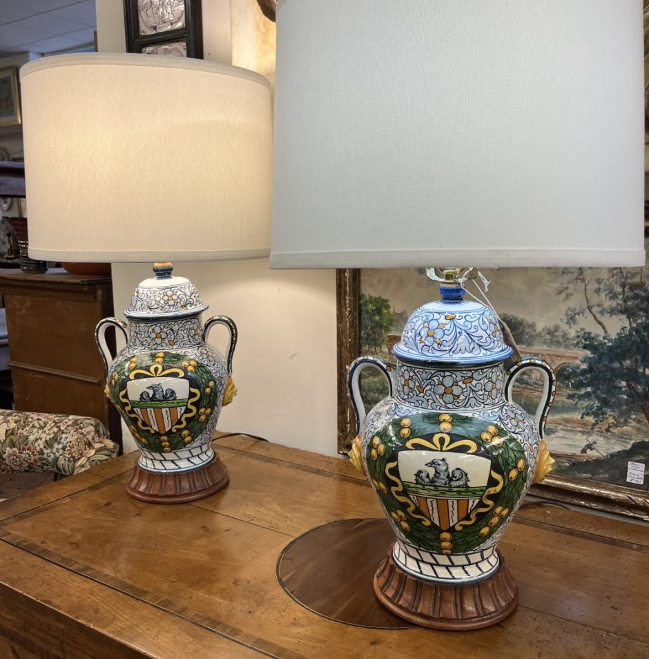 Italian Painted Ceramic Lamps