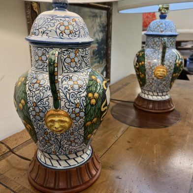 Italian Painted Ceramic Lamps