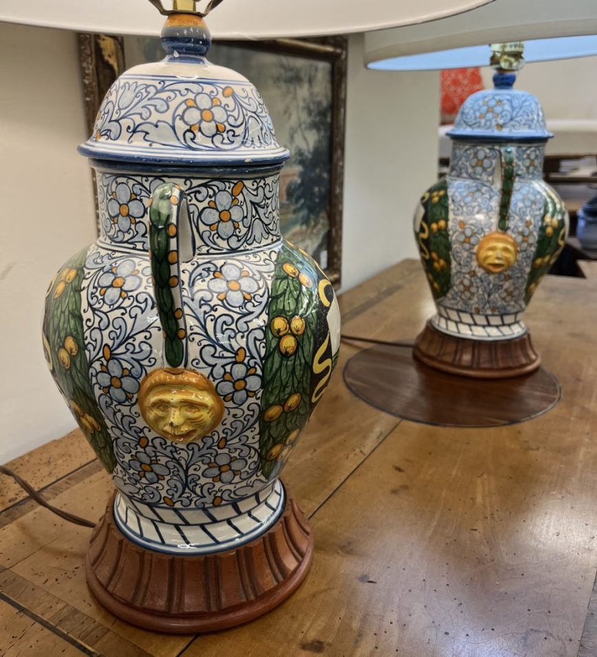 Italian Painted Ceramic Lamps