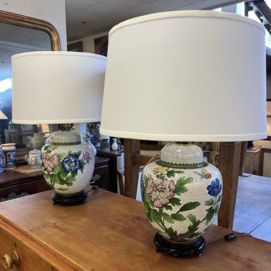 Pair Cloissone Lamps