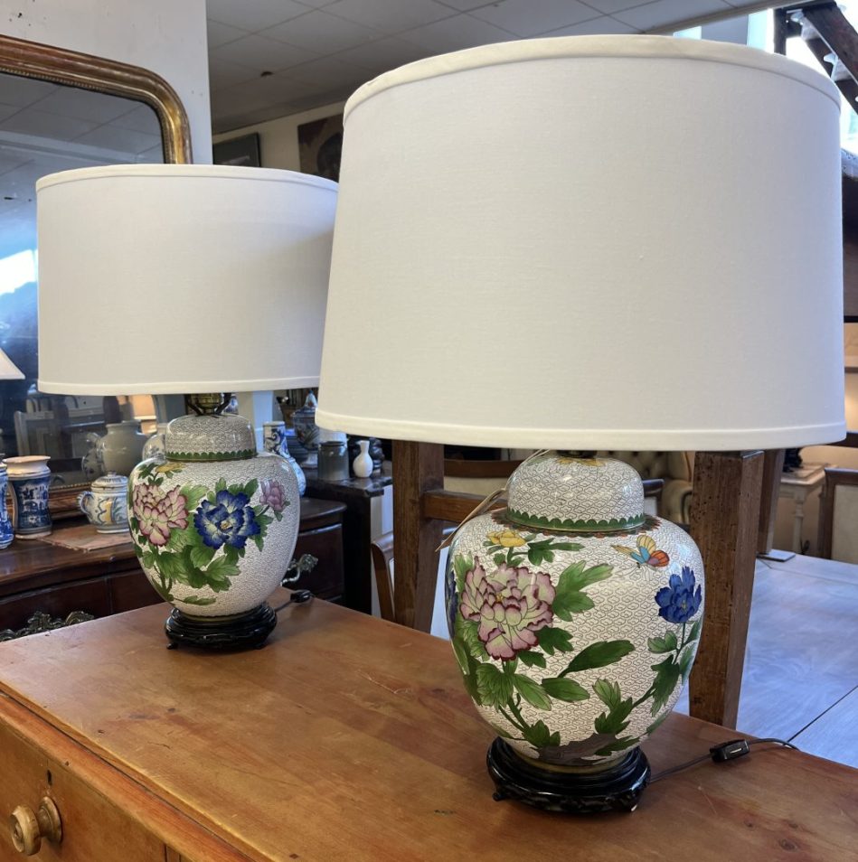 Pair Cloissone Lamps