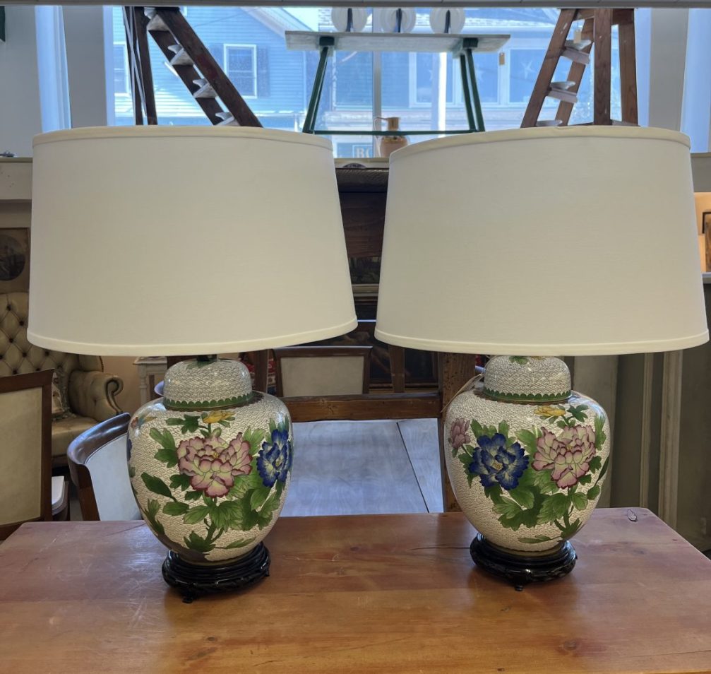 Pair Cloissone Lamps