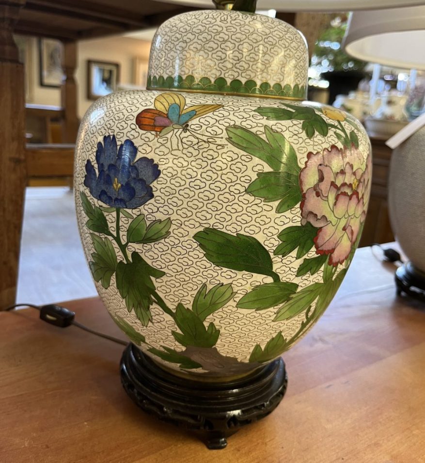 Pair Cloissone Lamps