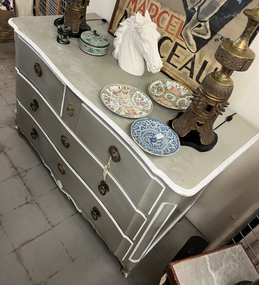 Gray Painted Commode