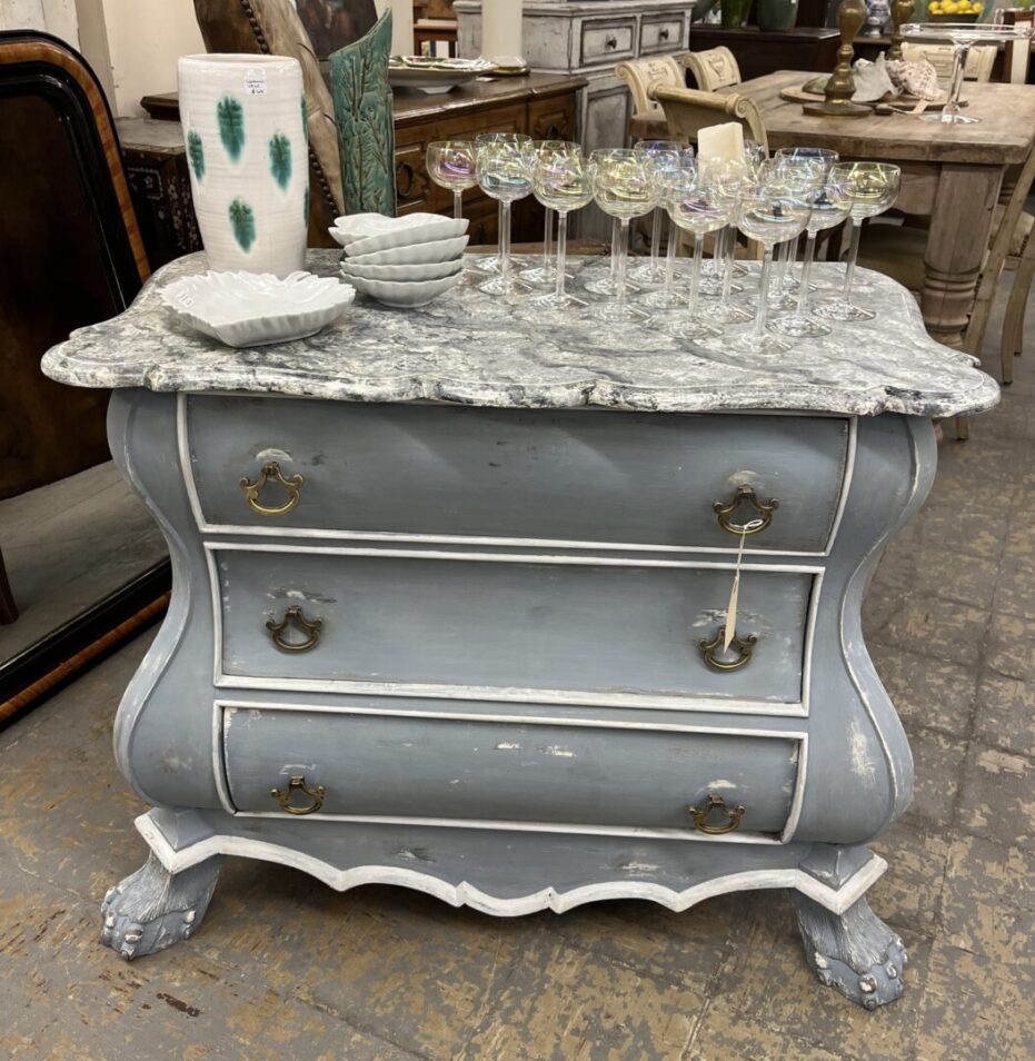 Painted Dutch Bombe Chest