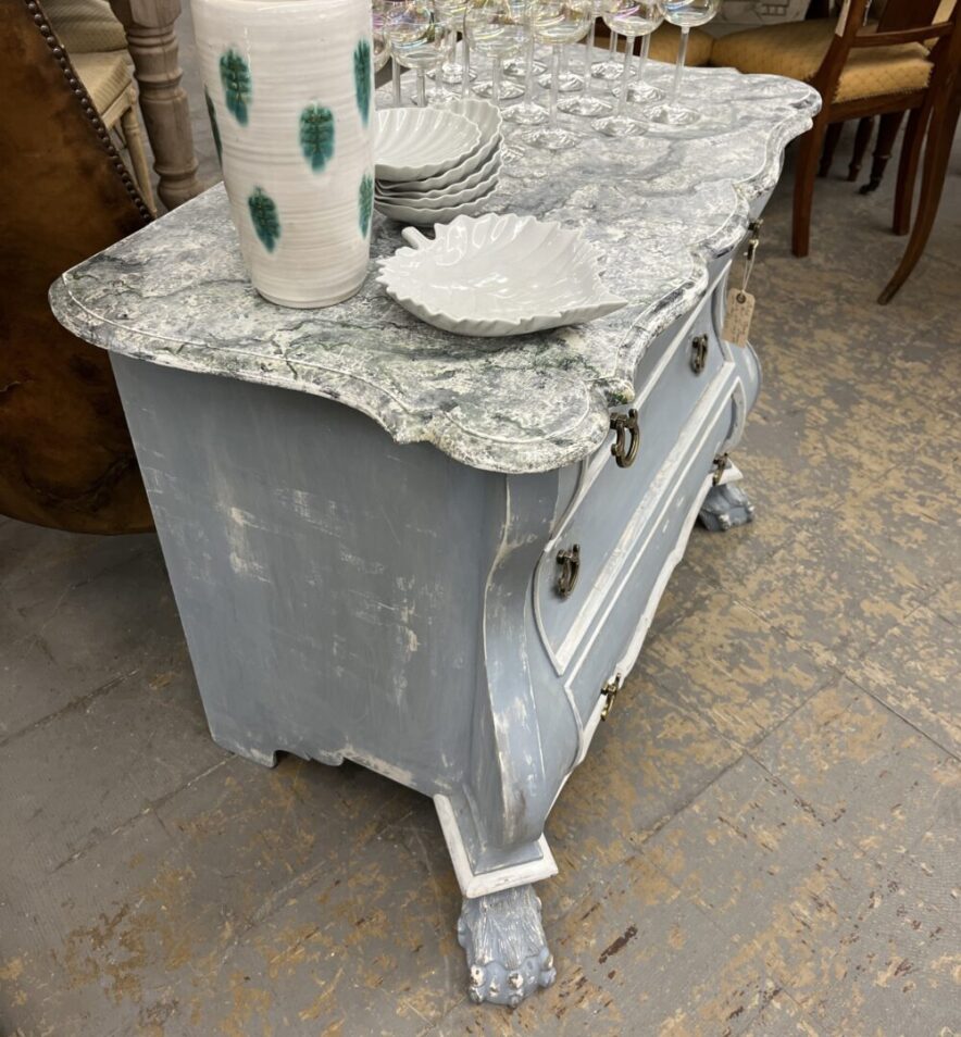 Painted Dutch Bombe Chest