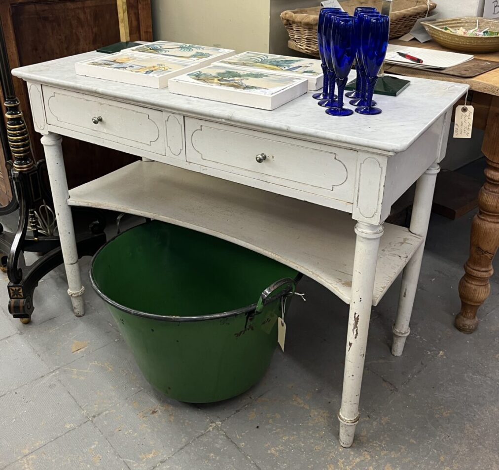 White Marble Top Wash Stand