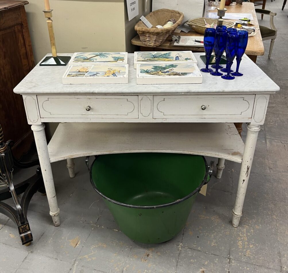 White Marble Top Wash Stand