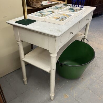 White Marble Top Wash Stand