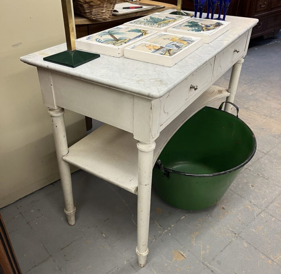 White Marble Top Wash Stand