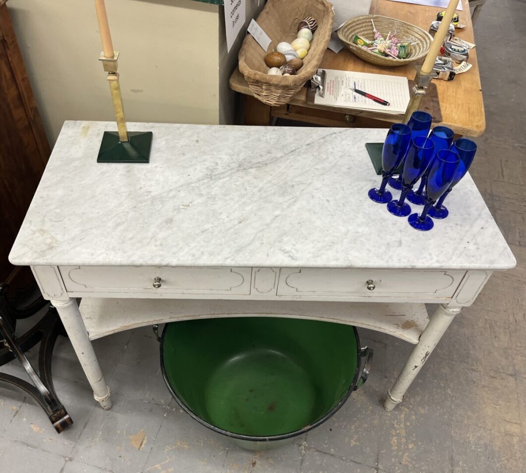 White Marble Top Wash Stand