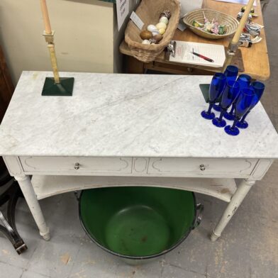 White Marble Top Wash Stand